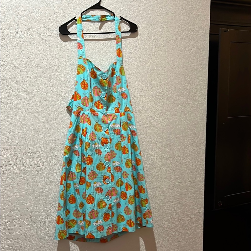 ModCloth Halter Dress with Ladybug Pattern- Large NWT - Picture 2 of 6